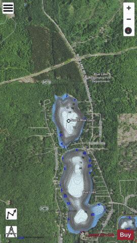 North Blue Lake depth contour Map - i-Boating App - Satellite
