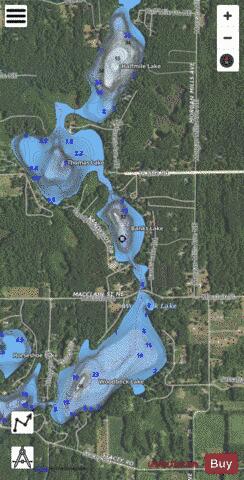 Banks Lake depth contour Map - i-Boating App - Satellite