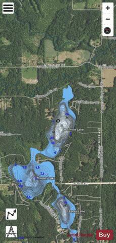Halfmile Lake depth contour Map - i-Boating App - Satellite