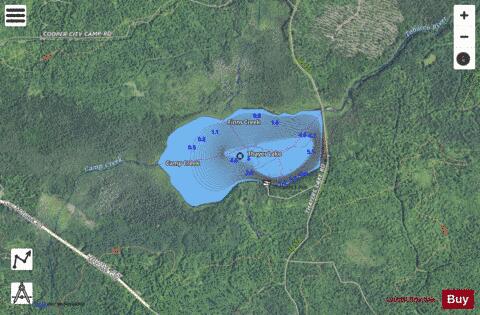 Thayer Lake depth contour Map - i-Boating App - Satellite