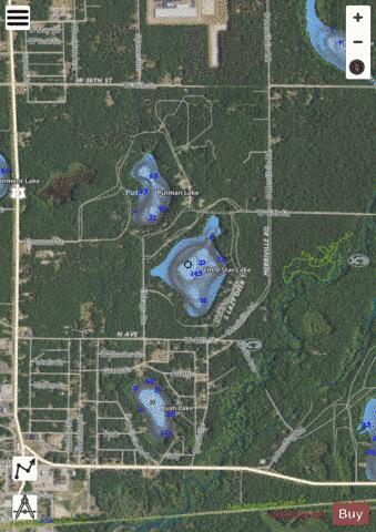 Little Star Lake depth contour Map - i-Boating App - Satellite