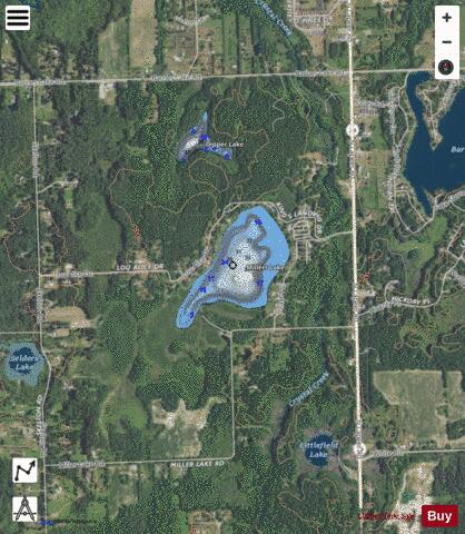 Millers Lake depth contour Map - i-Boating App - Satellite
