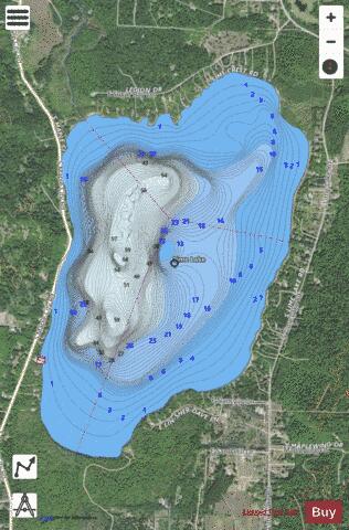 Lime Lake depth contour Map - i-Boating App - Satellite