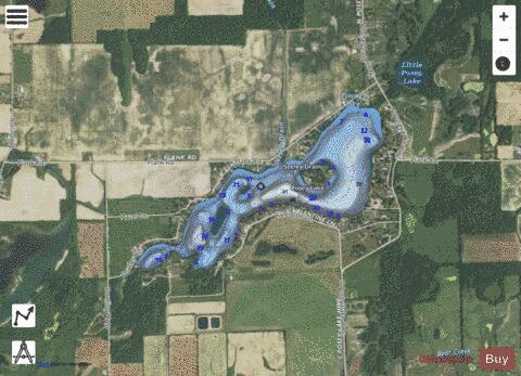 Posey Lake depth contour Map - i-Boating App - Satellite
