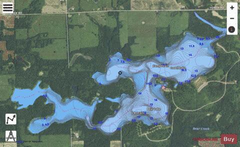 Lake Hudson depth contour Map - i-Boating App - Satellite