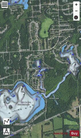Tamarack Lake depth contour Map - i-Boating App - Satellite