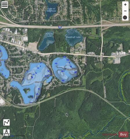 Briggs Lake depth contour Map - i-Boating App - Satellite
