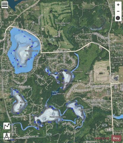 Ten Mile Lake depth contour Map - i-Boating App - Satellite