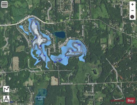 Pardee Lake depth contour Map - i-Boating App - Satellite