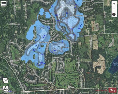 Clifford Lake depth contour Map - i-Boating App - Satellite