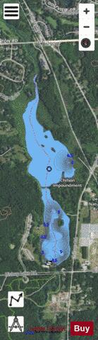 Chilson Impoundment depth contour Map - i-Boating App - Satellite