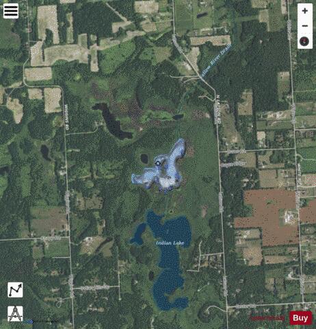 Indian Lake (central) depth contour Map - i-Boating App - Satellite