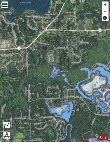 Mohican Lake depth contour Map - i-Boating App - Satellite