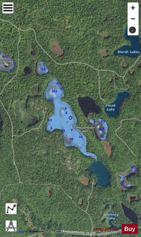 Tahquamenon Lake #3 depth contour Map - i-Boating App - Satellite