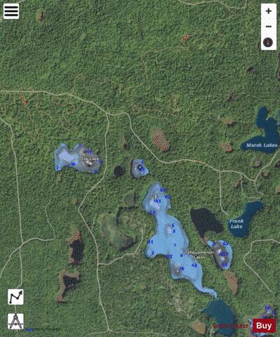 Tahquamenon Lake #4 depth contour Map - i-Boating App - Satellite