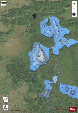 Little Two Hearted Lak depth contour Map - i-Boating App - Satellite