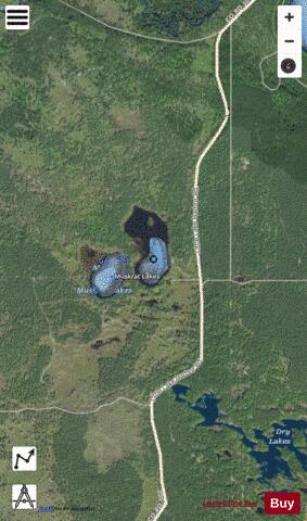 Muskrat Lake, East depth contour Map - i-Boating App - Satellite