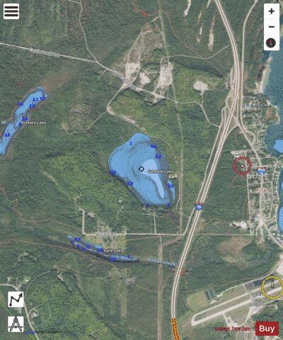 Gamble Lake depth contour Map - i-Boating App - Satellite