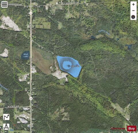 Leach Lake depth contour Map - i-Boating App - Satellite