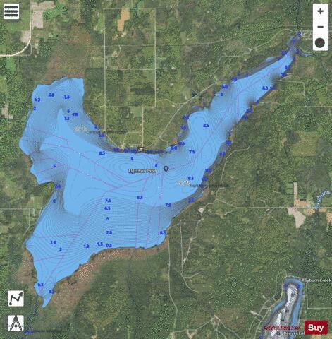 Fletcher Pond depth contour Map - i-Boating App - Satellite