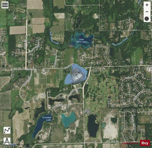 Cusick Lake depth contour Map - i-Boating App - Satellite