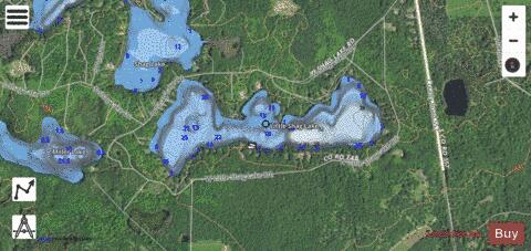 Little Shag Lake depth contour Map - i-Boating App - Satellite