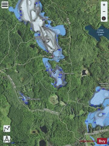 Little Squaw Lake depth contour Map - i-Boating App - Satellite