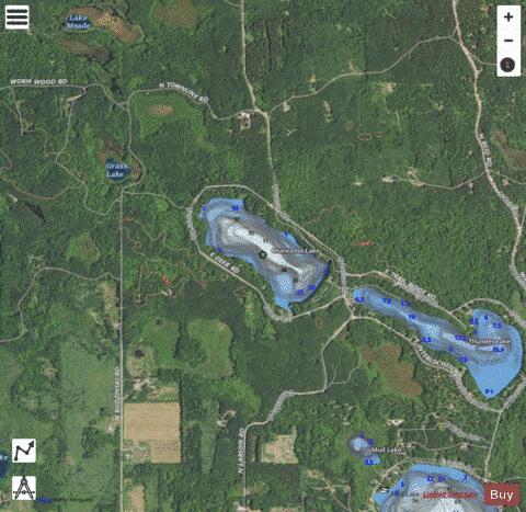 Chancellor Lake depth contour Map - i-Boating App - Satellite