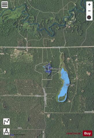 Watassa Lake depth contour Map - i-Boating App - Satellite