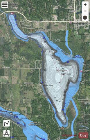 Bellaire, Lake depth contour Map - i-Boating App - Satellite