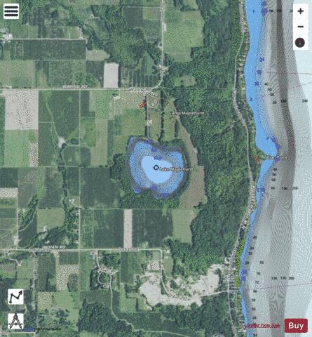 Maplehurst, Lake depth contour Map - i-Boating App - Satellite