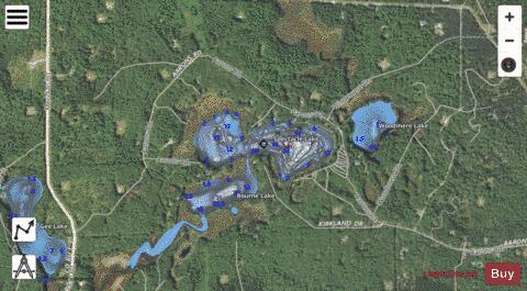 Spectacle Lake (Middle depth contour Map - i-Boating App - Satellite