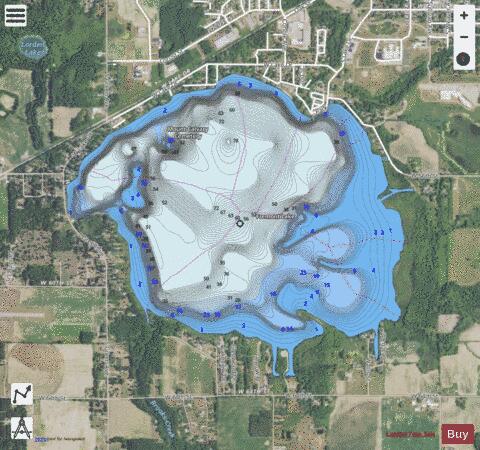 Fremont Lake depth contour Map - i-Boating App - Satellite