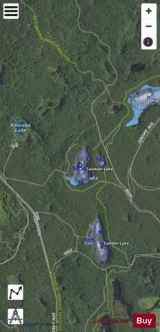 Sawkaw Lake depth contour Map - i-Boating App - Satellite