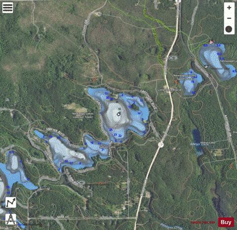 Sylvan Lake depth contour Map - i-Boating App - Satellite