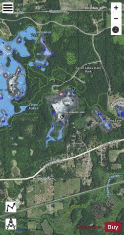 Dickinson Lake depth contour Map - i-Boating App - Satellite