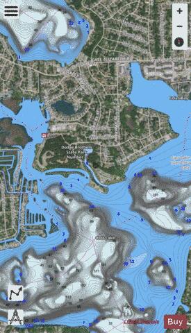 Hess Lake depth contour Map - i-Boating App - Satellite