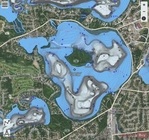 Orchard Lake depth contour Map - i-Boating App - Satellite