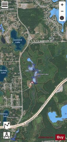 Alderman Lake depth contour Map - i-Boating App - Satellite