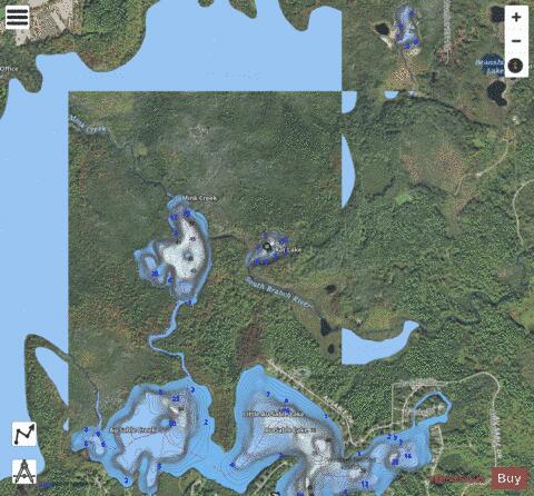 Rat Lake depth contour Map - i-Boating App - Satellite