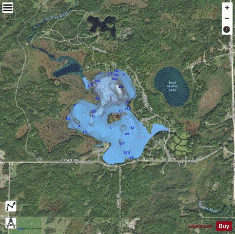 Stylus Lake depth contour Map - i-Boating App - Satellite
