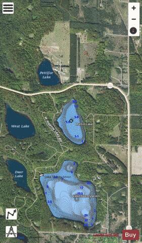Martin Lake depth contour Map - i-Boating App - Satellite