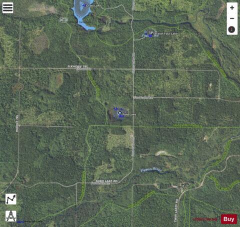 Ford Lake depth contour Map - i-Boating App - Satellite