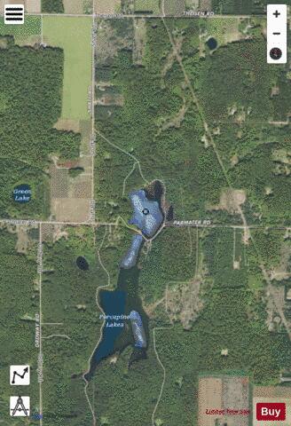 Porcupine Lake #2 depth contour Map - i-Boating App - Satellite