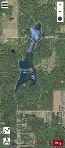 Porcupine Lake #6 depth contour Map - i-Boating App - Satellite