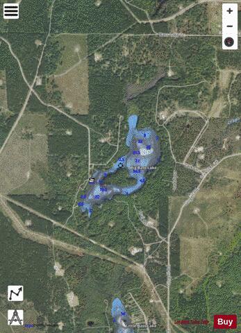 Big Bass Lake depth contour Map - i-Boating App - Satellite