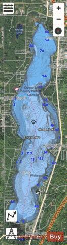 Otsego Lake depth contour Map - i-Boating App - Satellite