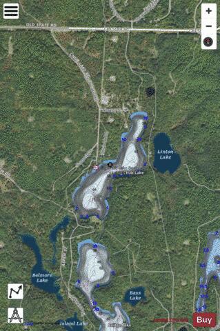 Big Chub Lake depth contour Map - i-Boating App - Satellite