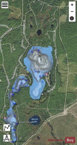 Guthrie Lake depth contour Map - i-Boating App - Satellite