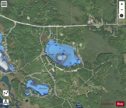 Lost Lake depth contour Map - i-Boating App - Satellite